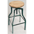 industrial stool antique turquoise color metal tube base